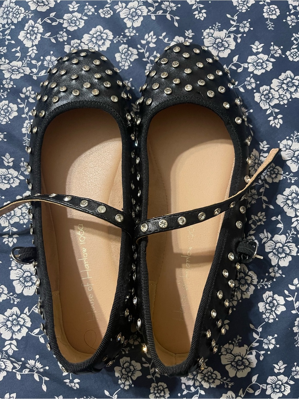 Studded Black Mary Jane Flats – Women